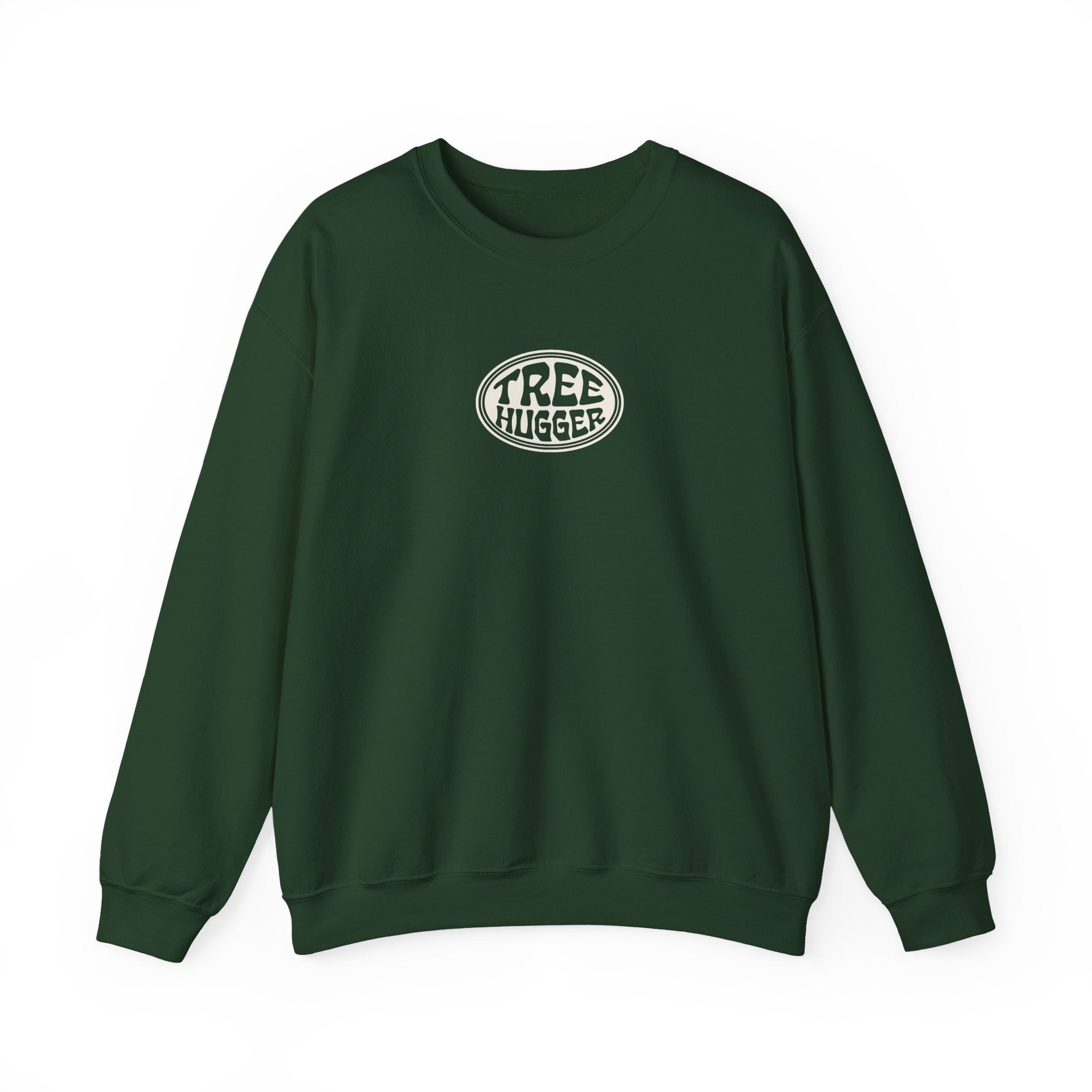Tree Hugger Crewneck Sweatshirt — Eco-Friendly Nature Lover Pullover