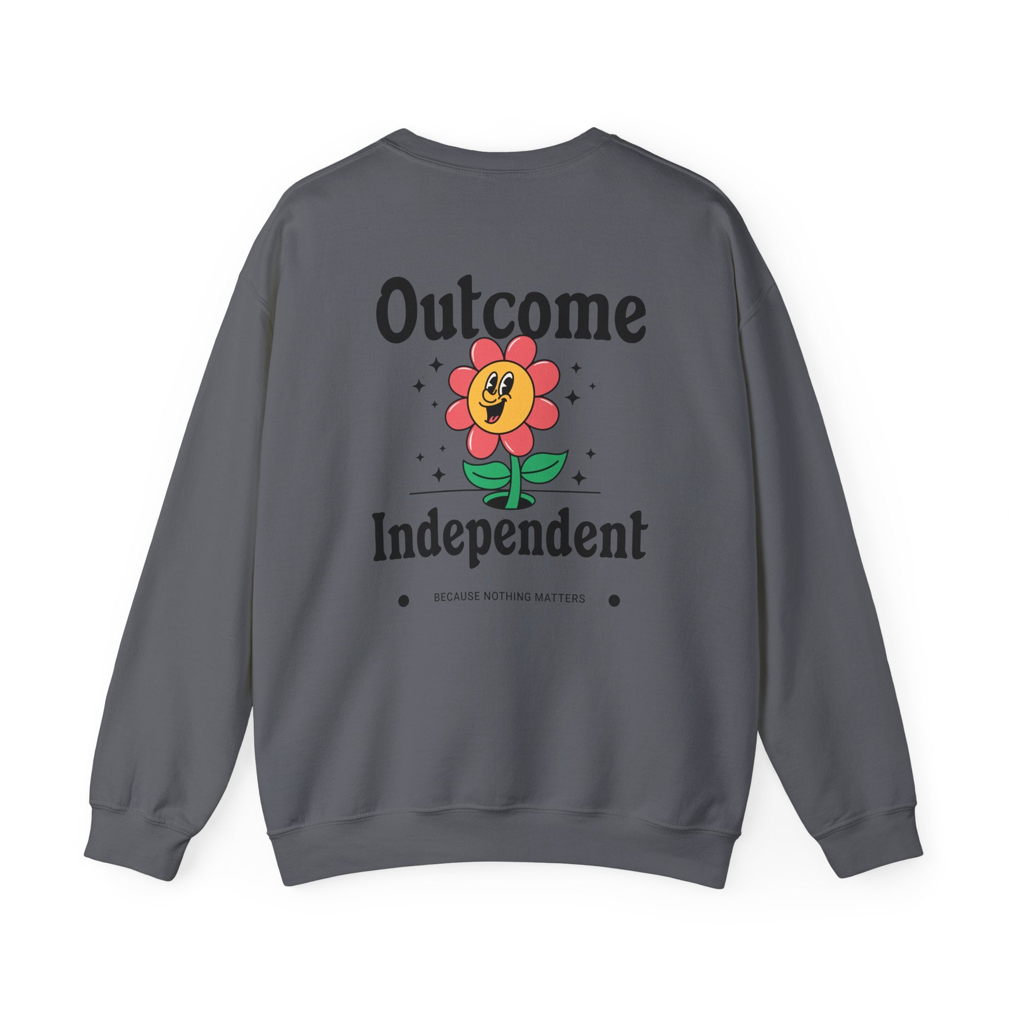 Outcome Independent Crewneck Sweatshirt — Retro Smiling Flower Graphic