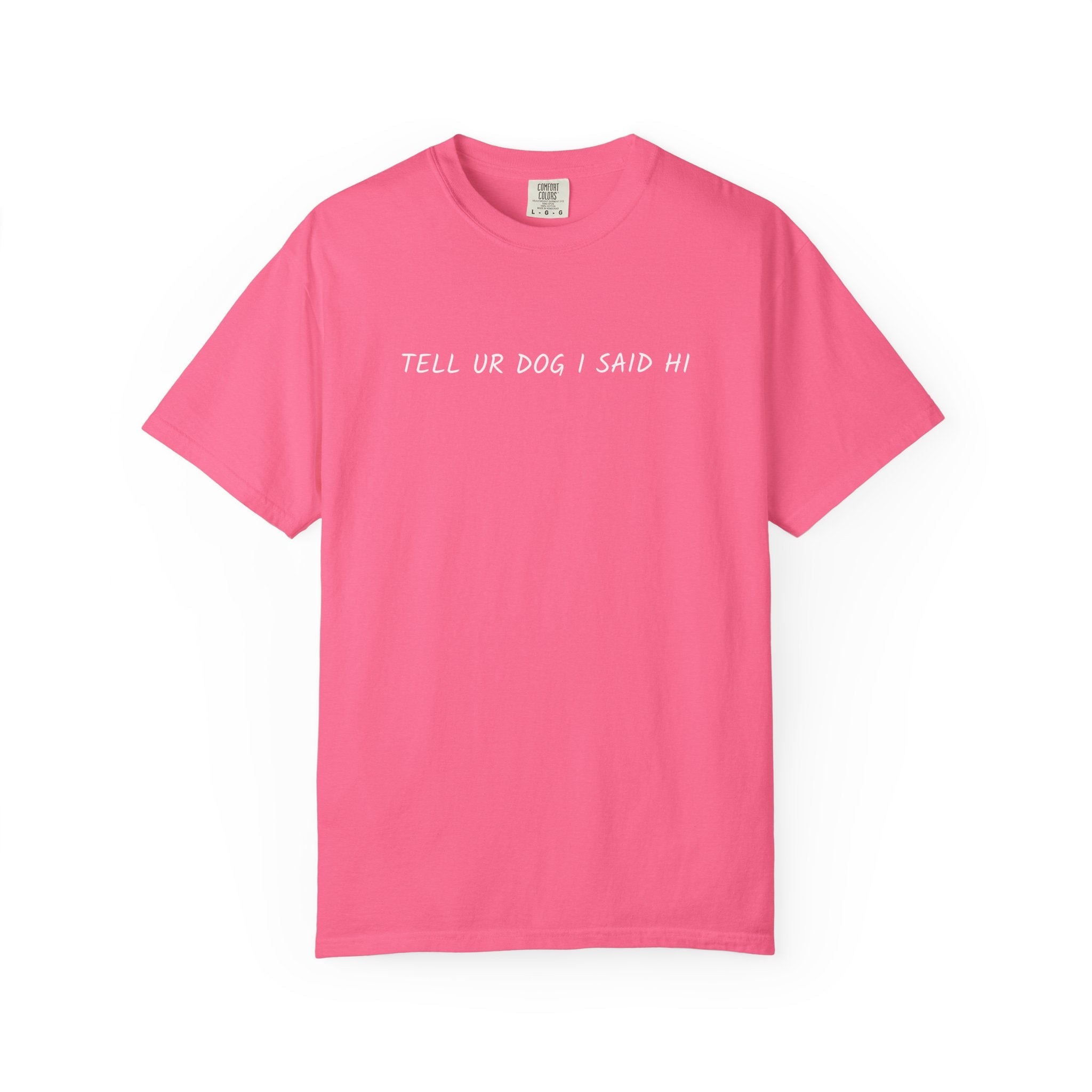 Dog Lover Funny Typography T-Shirt "tell ur dog i said hi."