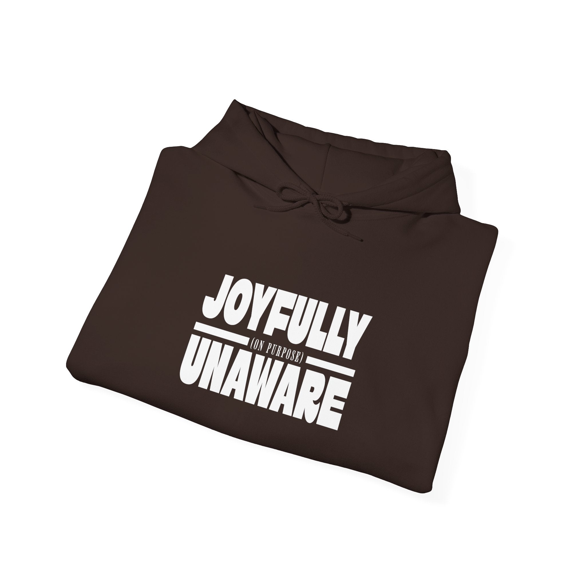 Joyfully Unaware (on purpose) Midweight Hoodie | Funny, typography, cozy hoodie