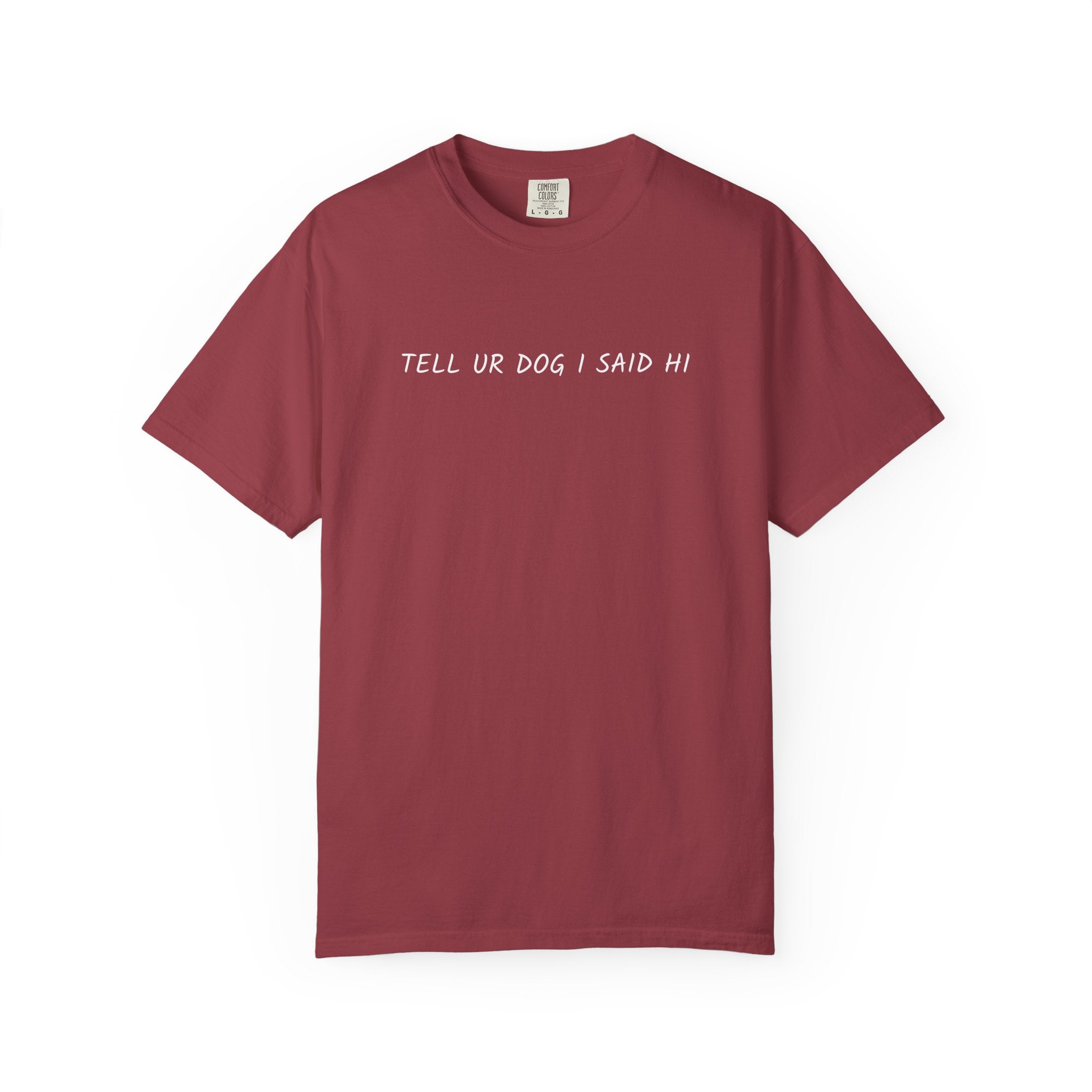 Dog Lover Funny Typography T-Shirt "tell ur dog i said hi."