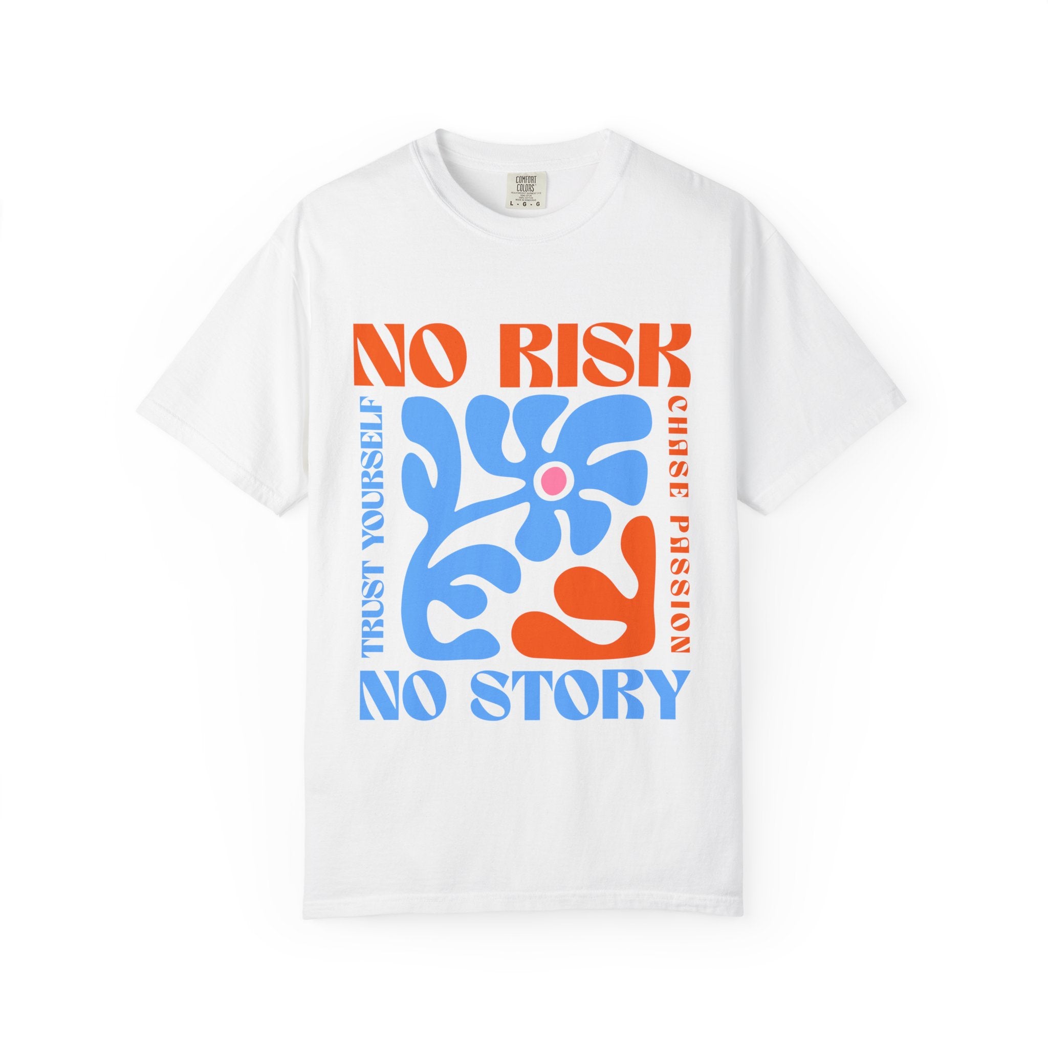 Comfort Colors "No Risk No Story" Retro Floral Graphic Tee