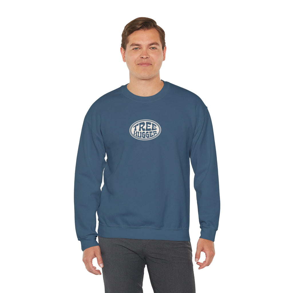 Tree Hugger Crewneck Sweatshirt — Eco-Friendly Nature Lover Pullover