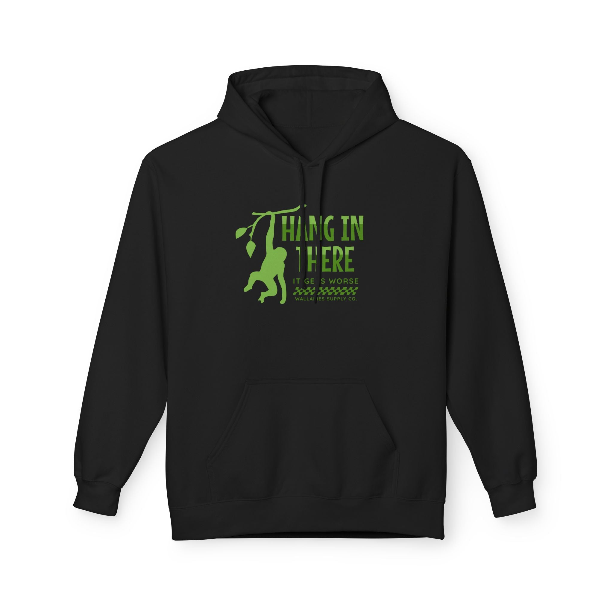 Hang In There Hoodie — Motivational Monkey Graphic Pullover