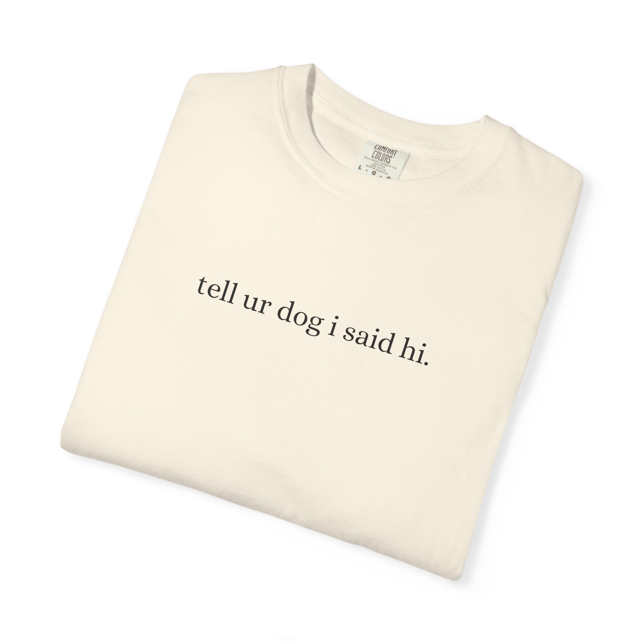 Dog Lover Funny Typography T-Shirt "tell ur dog i said hi."