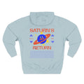 Saturn's Return Premium 3-Panel Fleece Hoodie — Retro Space Graphic Fleece Pullover