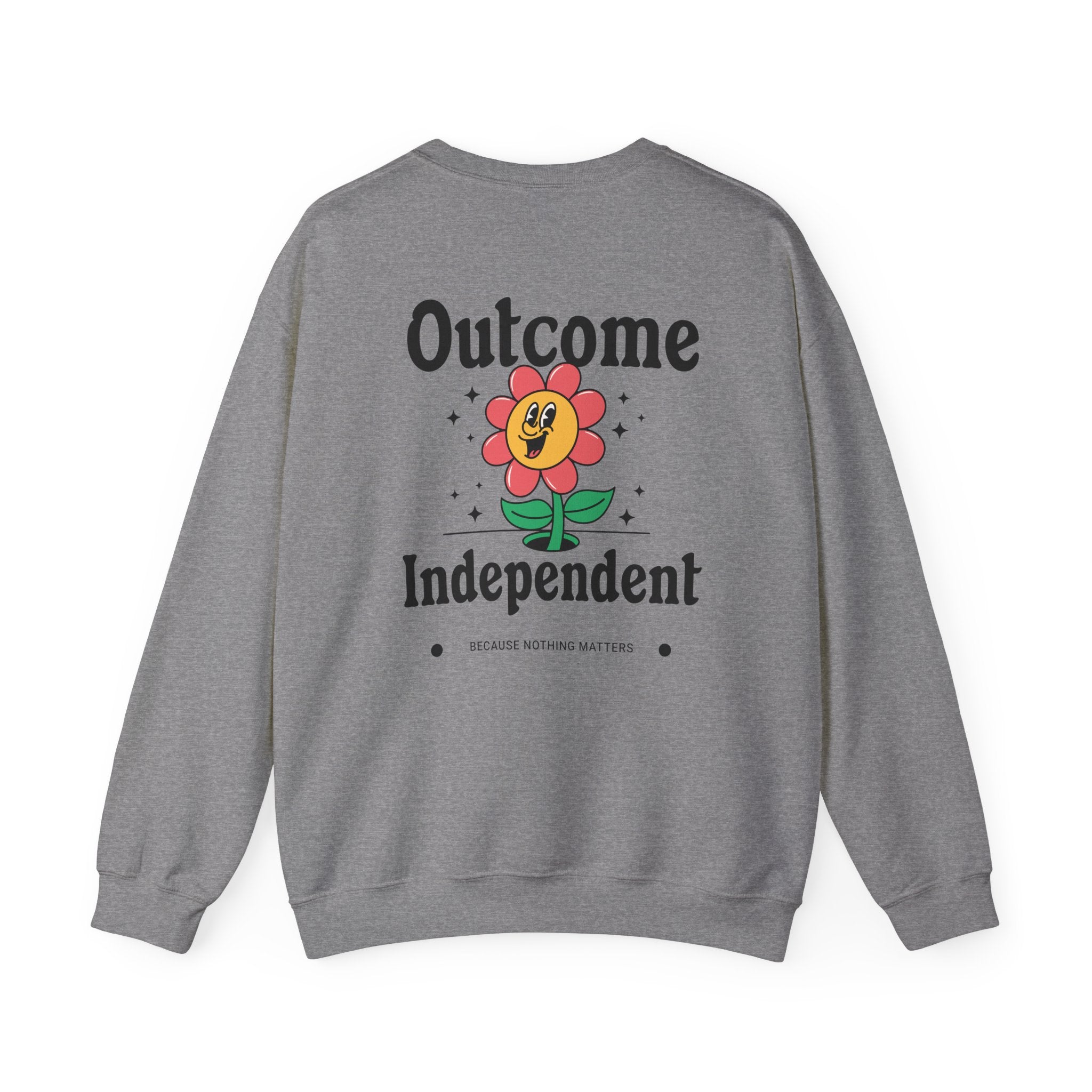 Outcome Independent Crewneck Sweatshirt — Retro Smiling Flower Graphic