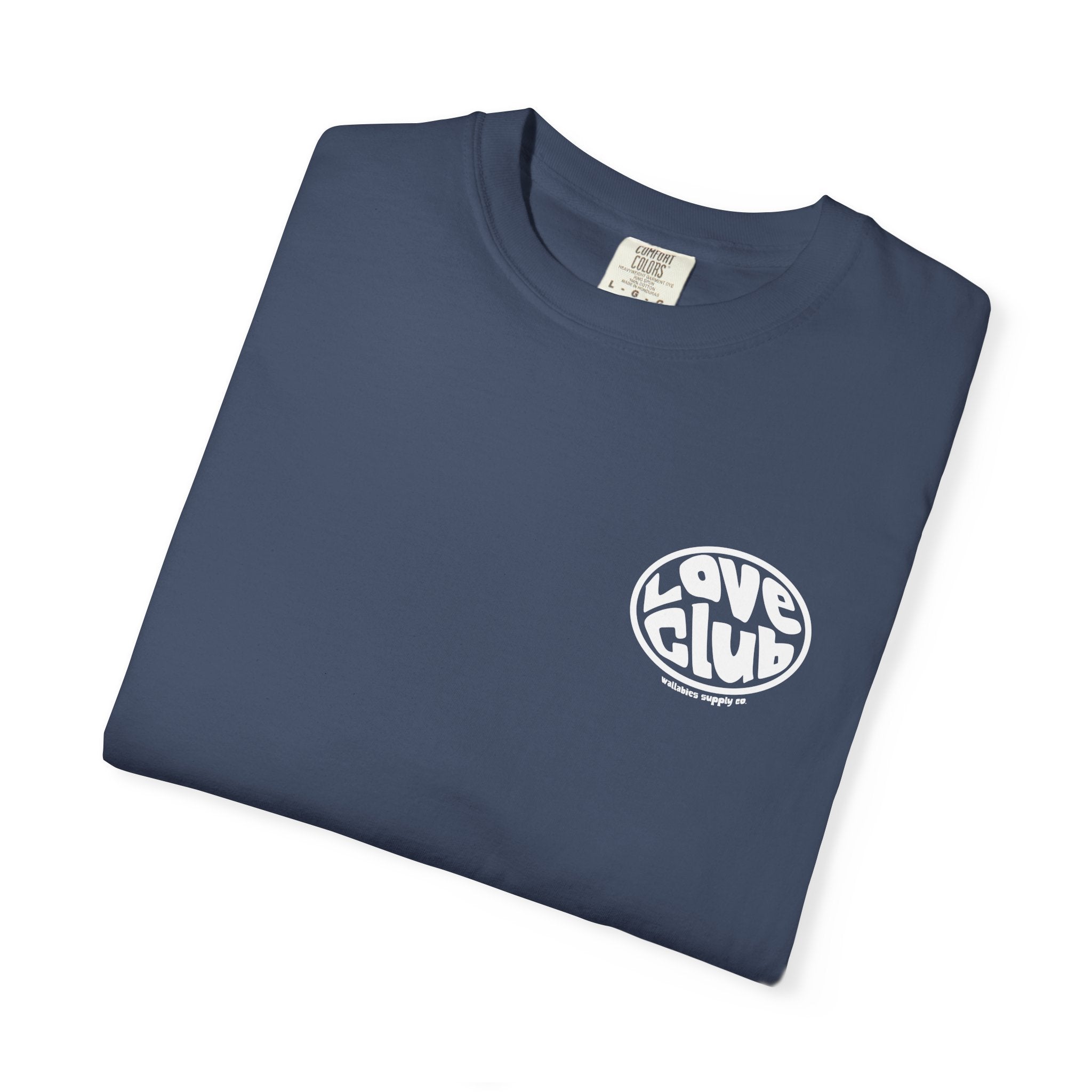 Love Club Graphic T-Shirt — Retro Chest Logo Garment-Dyed Tee