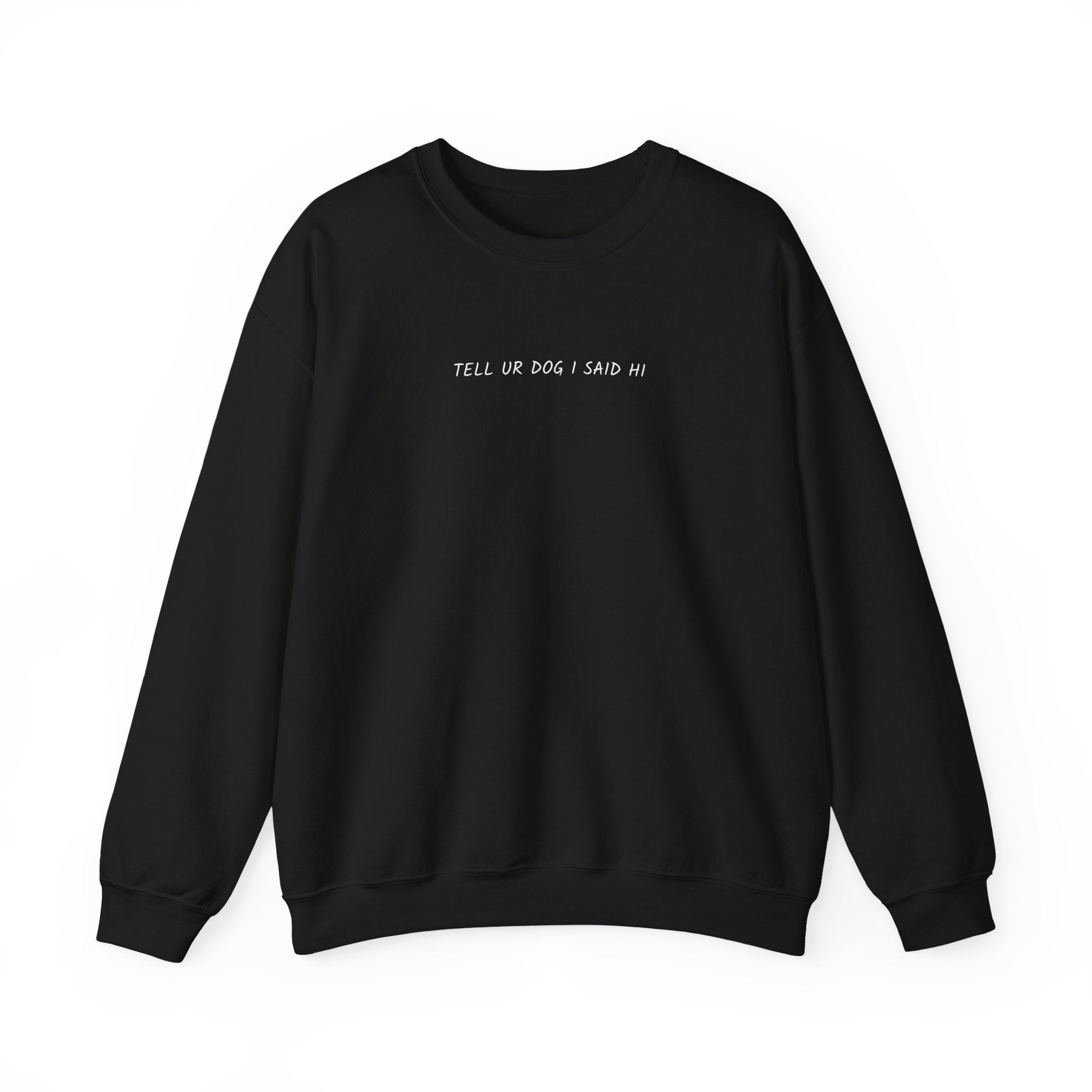Crewneck Sweatshirt - "Tell Ur Dog I Said Hi" Minimalist Graphic Pullover