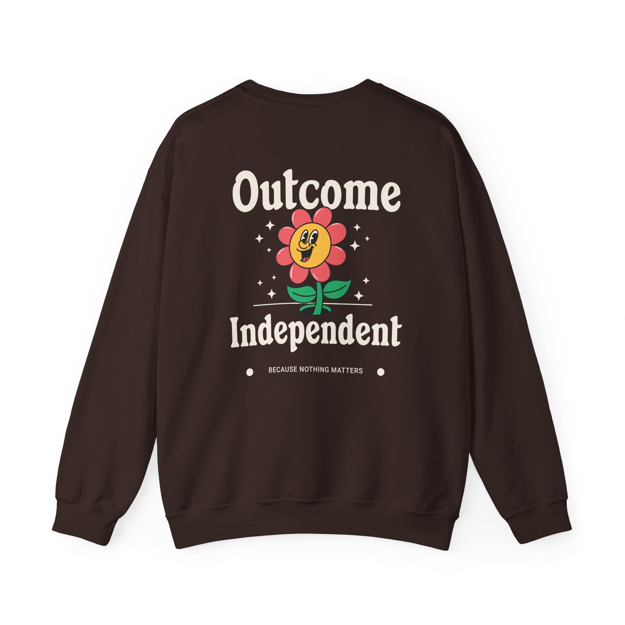 Outcome Independent Crewneck Sweatshirt — Retro Smiling Flower Graphic