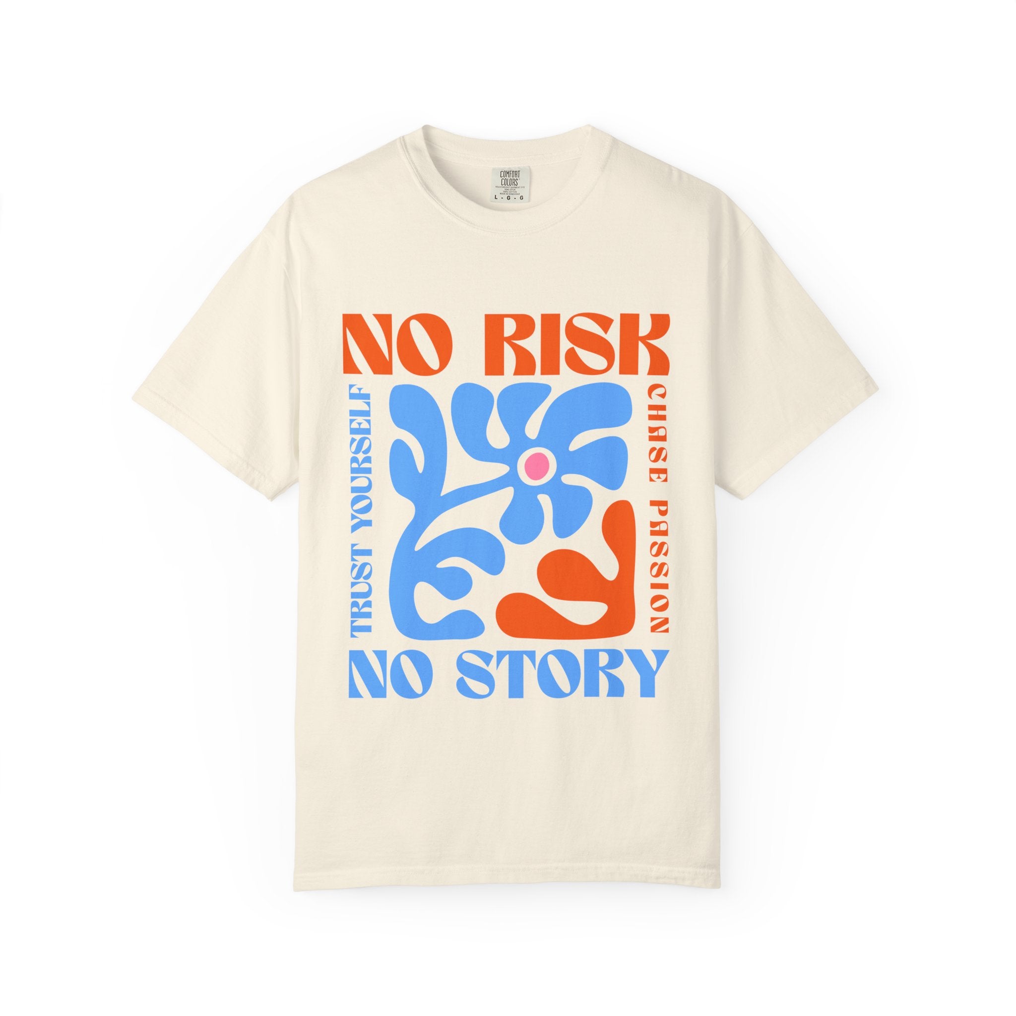 Comfort Colors "No Risk No Story" Retro Floral Graphic Tee