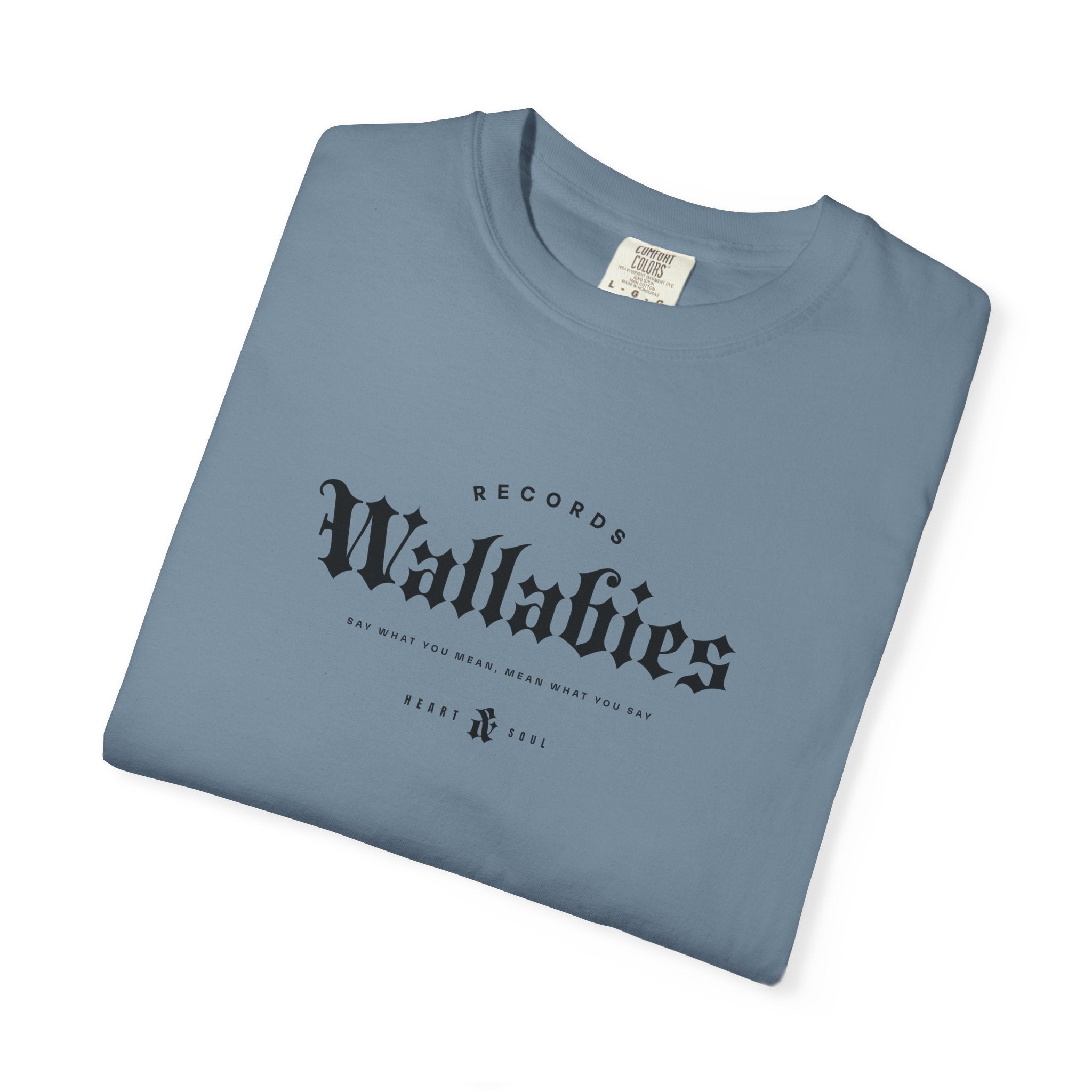 Wallabies Records Streetwear T-Shirt | Small Center Chest Gothic Text