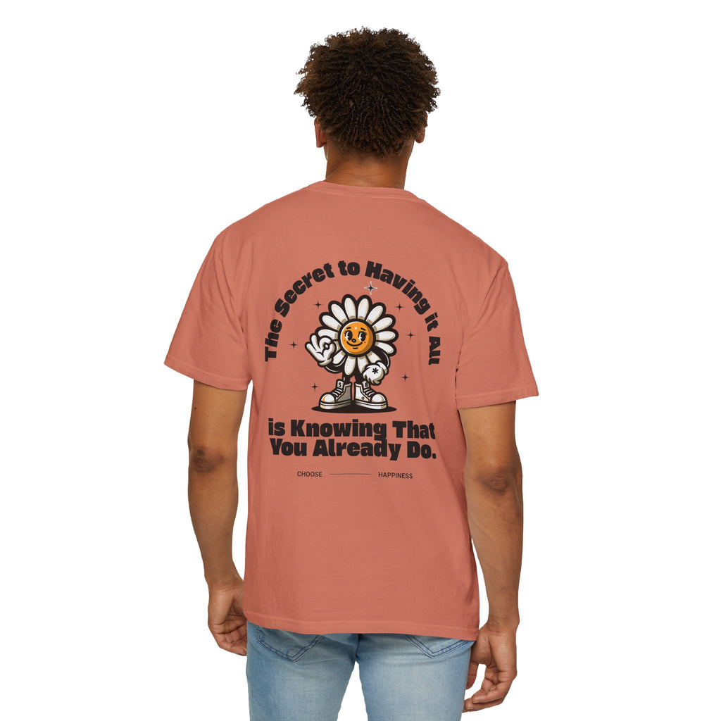 Whimsical "The Secret" Quote T-Shirt - Eco-Friendly, Casual Wear, Gift for Nature Lovers, Inspirational Apparel, Unisex Fashion