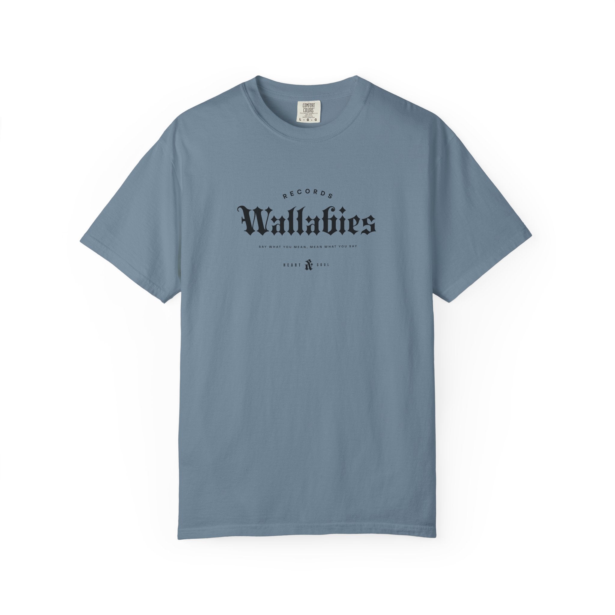 Wallabies Records Streetwear T-Shirt | Small Center Chest Gothic Text