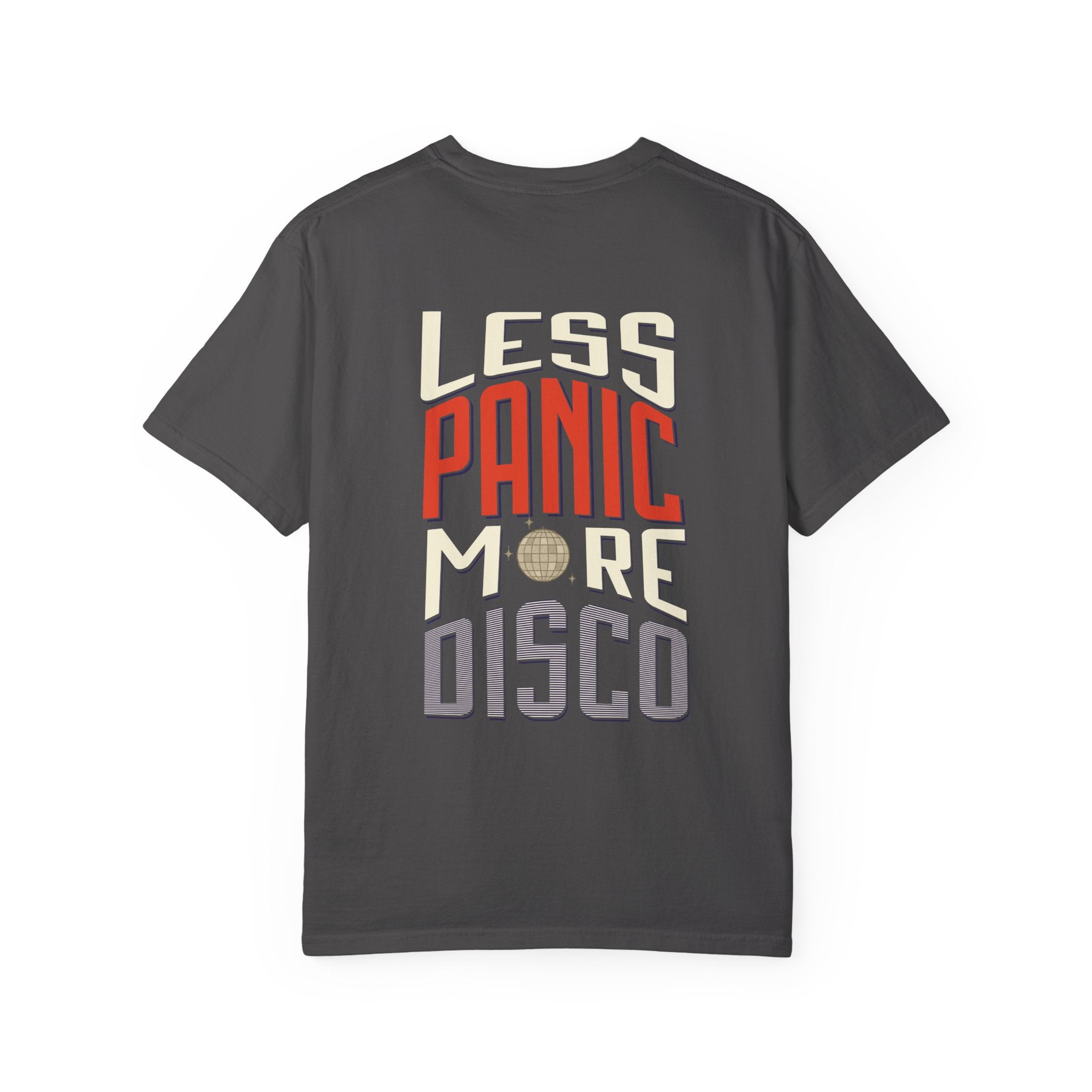 Less Panic More Disco Unisex T-Shirt, Casual Tee, Music Lover Gift, Retro Vibe Tee, Festival Wear, Everyday Comfort