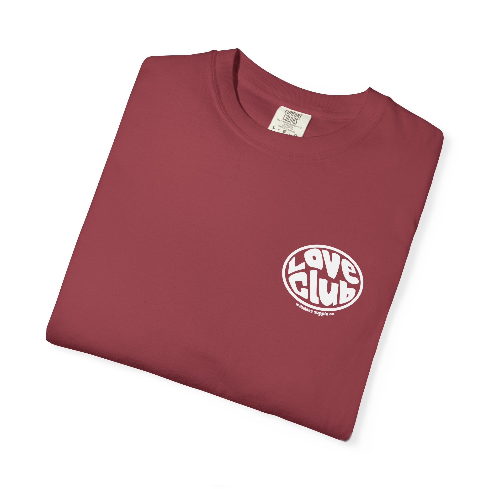Love Club Graphic T-Shirt — Retro Chest Logo Garment-Dyed Tee