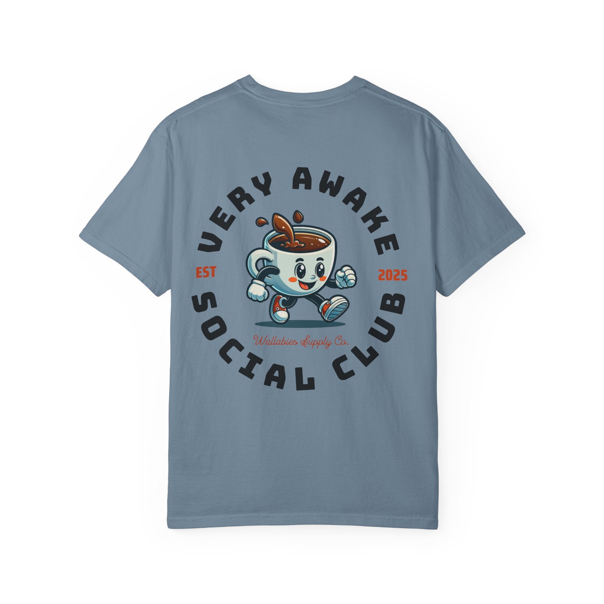 Very Awake Social Club T-Shirt — Retro Coffee Cup Graphic Tee