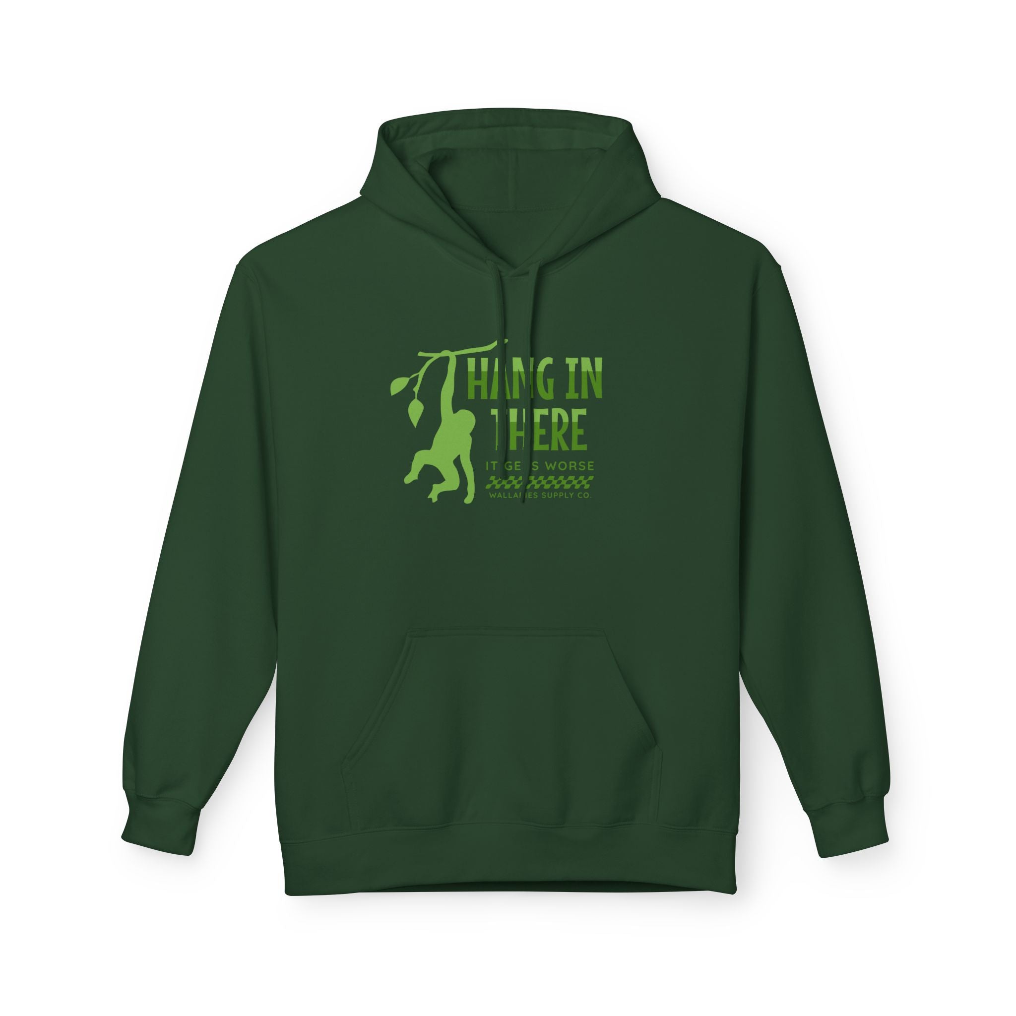Hang In There Hoodie — Motivational Monkey Graphic Pullover