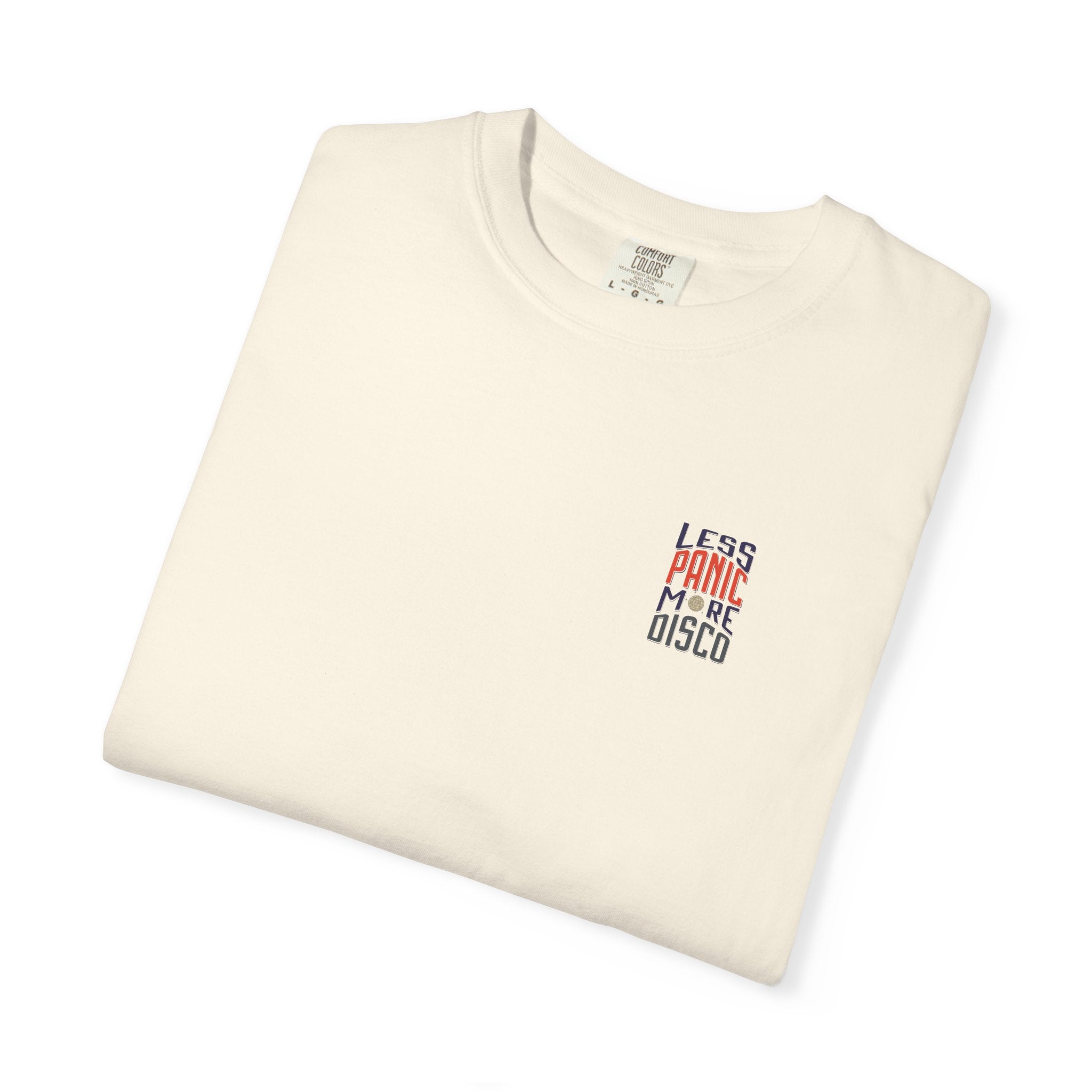 Less Panic More Disco Unisex T-Shirt, Casual Tee, Music Lover Gift, Retro Vibe Tee, Festival Wear, Everyday Comfort