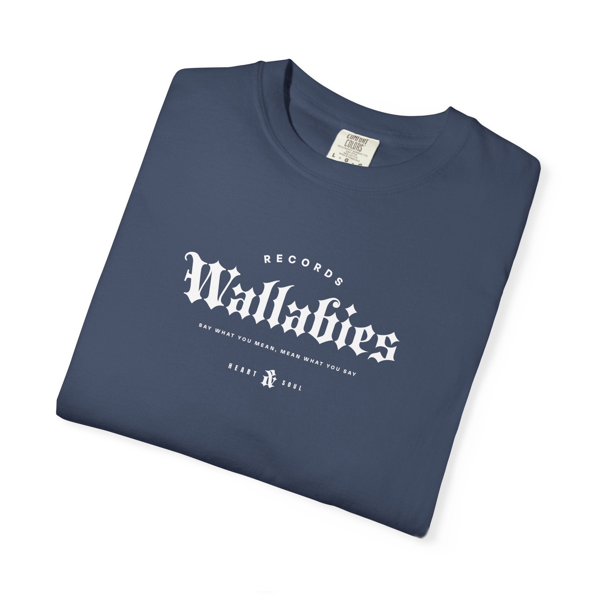 Wallabies Records Streetwear T-Shirt | Small Center Chest Gothic Text
