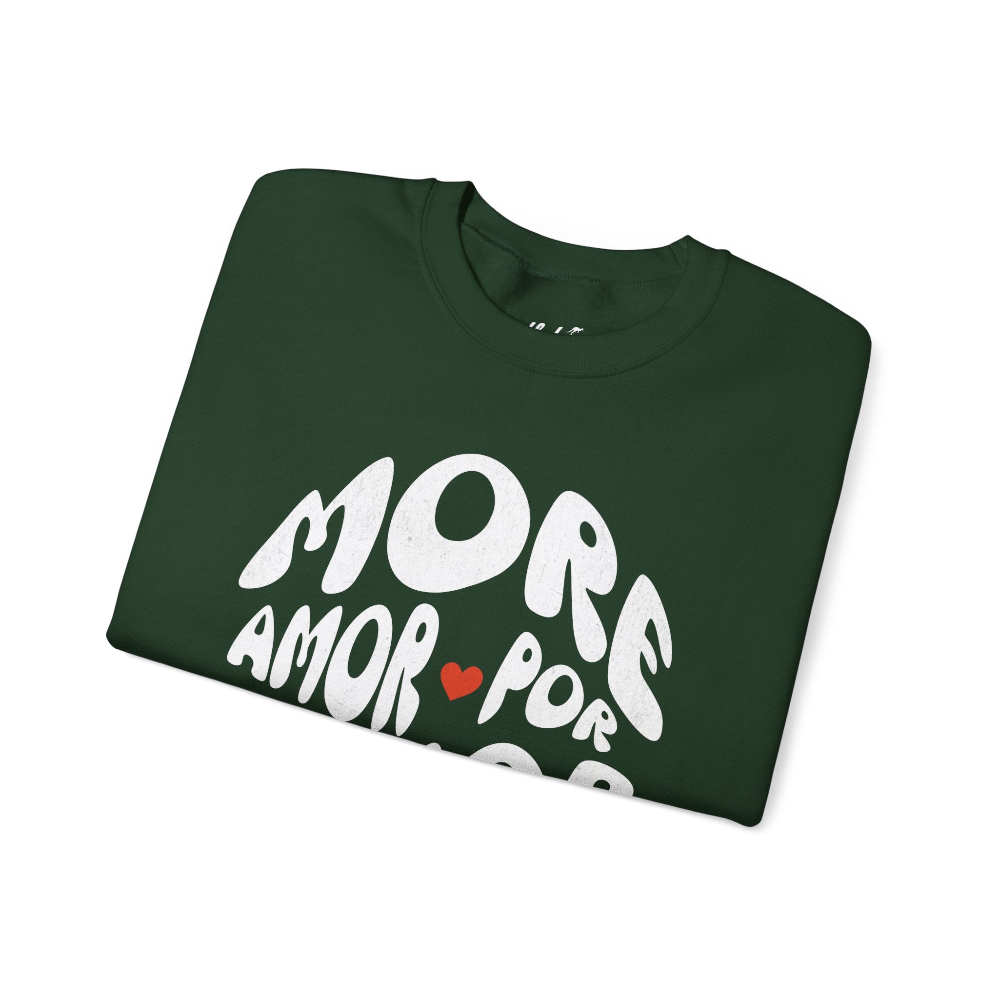 Crewneck Sweatshirt — "More Amor Por Favor" Retro Love Graphic