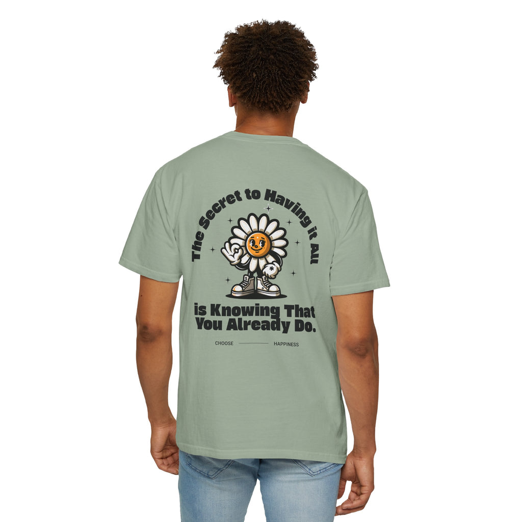 Whimsical "The Secret" Quote T-Shirt - Eco-Friendly, Casual Wear, Gift for Nature Lovers, Inspirational Apparel, Unisex Fashion